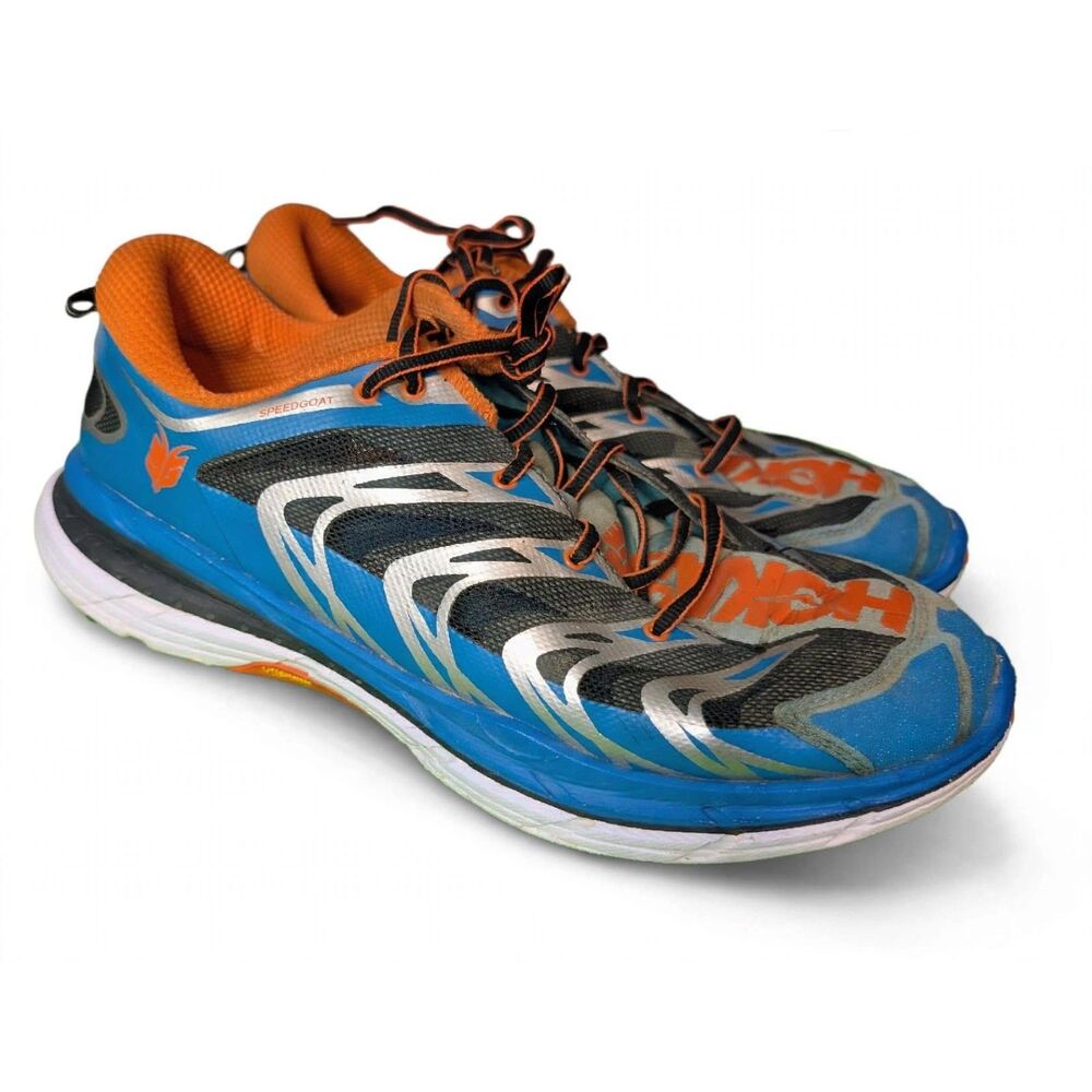 Hoka One One Speedgoat 1 Trail Running Shoes Mens 11.5 Blue Orange 1008852